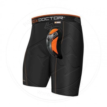 Shock Doctor Compression Short with Ultra Carbon Flex Cup Cross Guard Black